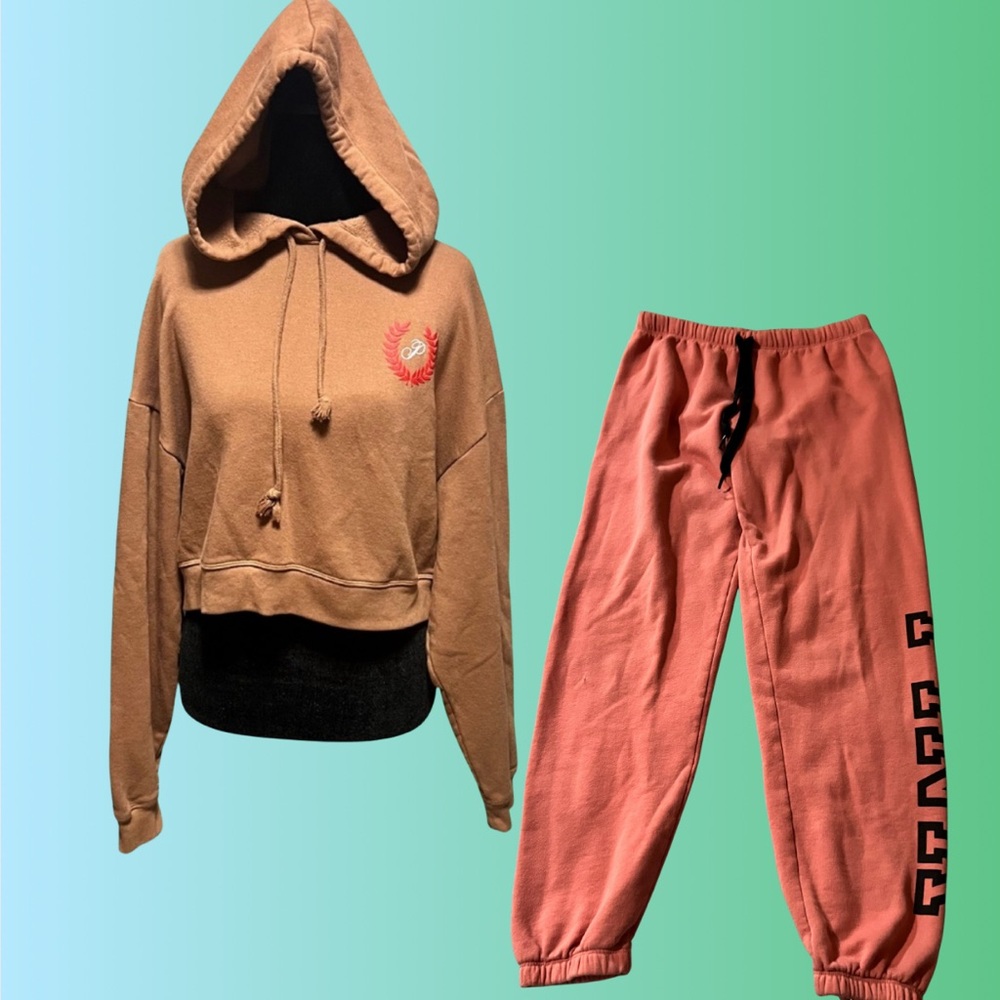 PINK By Victoria’s Secret Cropped Hoodie and Sweatpants